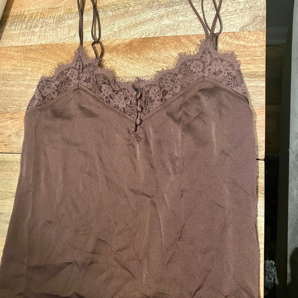 Abercrombie chocolate silk lace tank